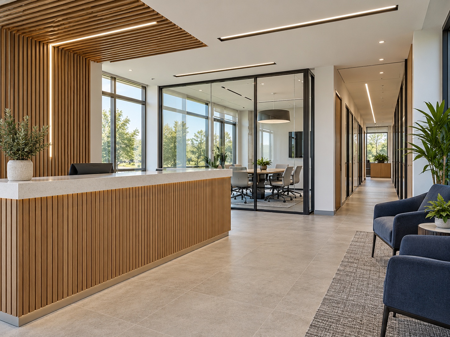 Commercial interior illustrating a welcoming, functional business space